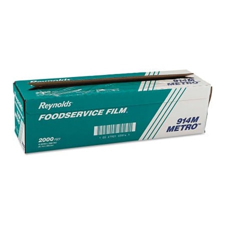 Reynolds Reynolds Wrap Metro Light-Duty PVC Film Roll w/Cutter Box, 18" x 2000 Ft., Clear REY 914M